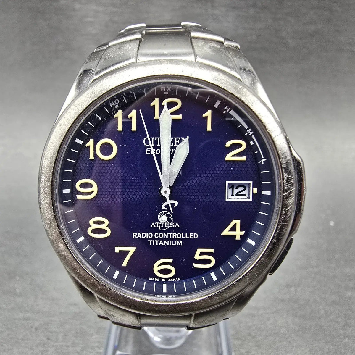 Citizen Eco-Drive Attesa Watch Men 38mm Black Dial Titanium H410-T003788 PARTS!!0