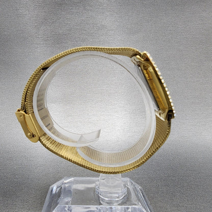 Skagen Tank Watch Women 27mm MOP Dial Gold Tone Rectangle 384SGG New Battery8