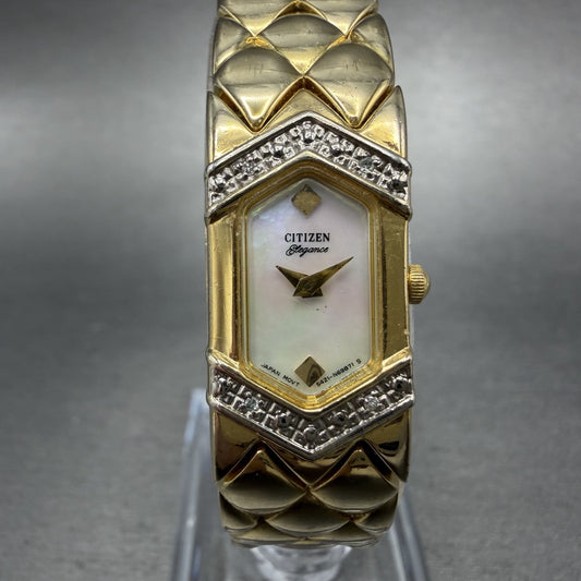 Citizen Elegance Watch Women 14mm MOP Dial Gold Tone 5421-S65670 New Battery BC0