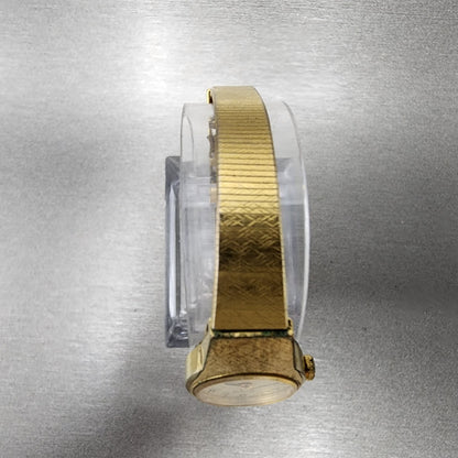 VTG Bulova Watch Women 16mm Cream Dial Gold Tone Round 83391 New Battery