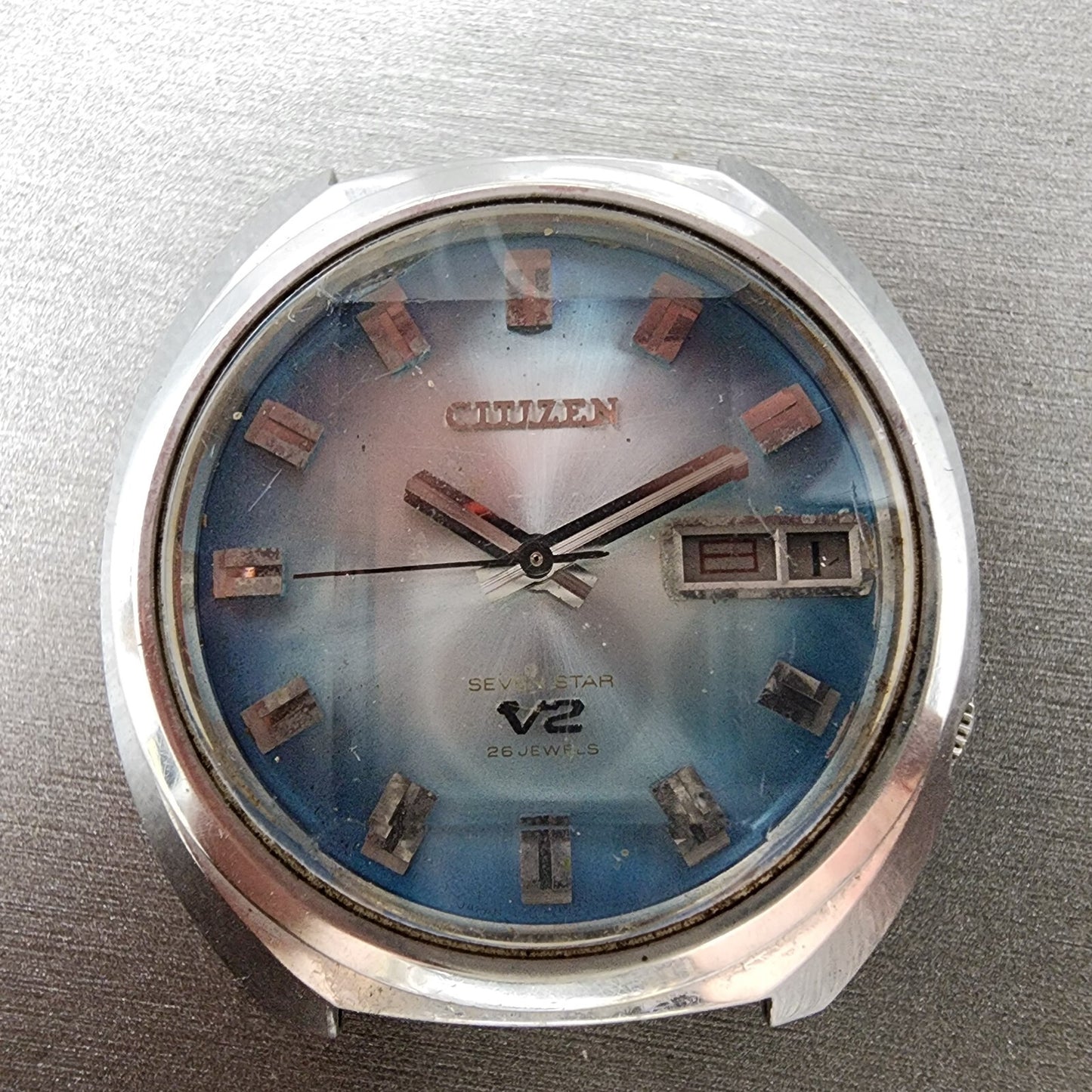 Citizen Sevenstar V2 Watch Men 38mm Blue Dial Steel Daydate 4771206 Auto PARTS2