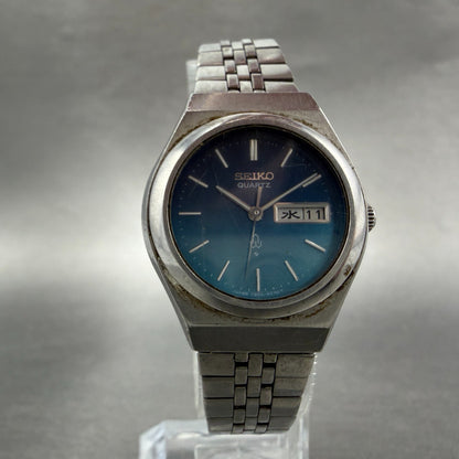 Seiko Watch Women 26mm Blue Dial Silver Tone Daydate Round 7903-0110 New Battery5