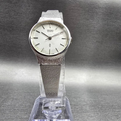 Seiko Watch Women 23mm Silver Dial Silver Tone Round 4301-0010 New Battery5