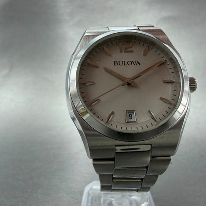 Bulova Watch Women 34mm Gray Dial Silver Tone Date Round 96M126 New Battery5