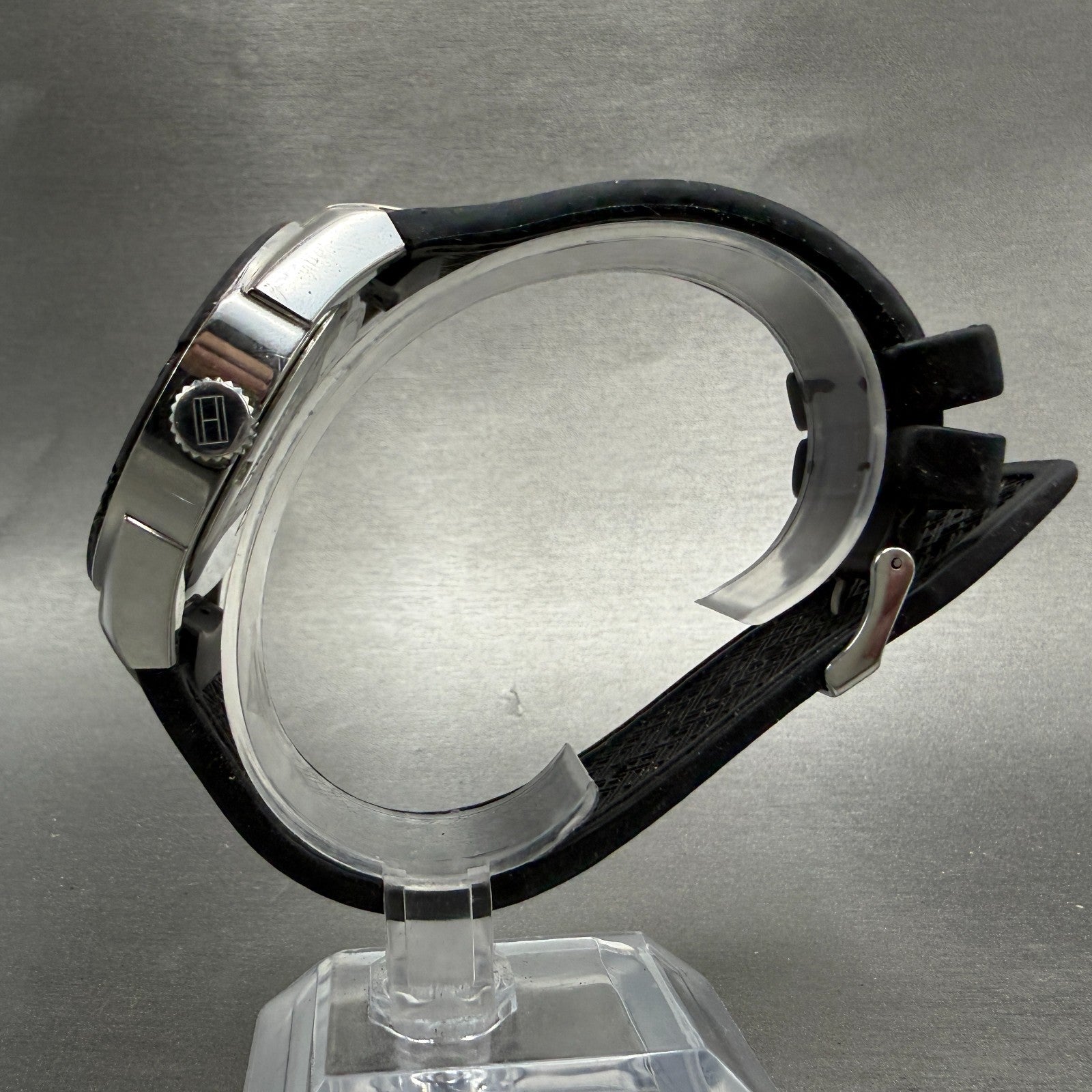 Tommy Hilfiger Watch Men 43mm Black Dial Steel Date Round New battery6