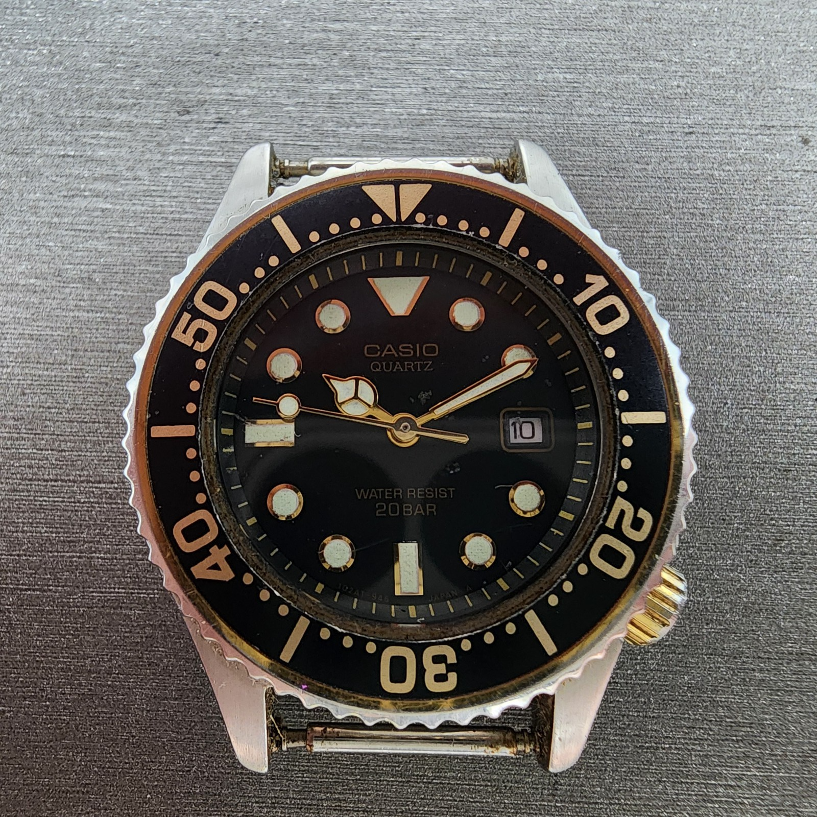 Casio Dive Watch Women 32mm Black Dial Two Tone Date Round LD700 New Battery1