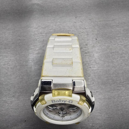 Casio Baby-G BGA-110 Watch Women 40mm White Dial Silver Chrono Alarm New Batt PF4