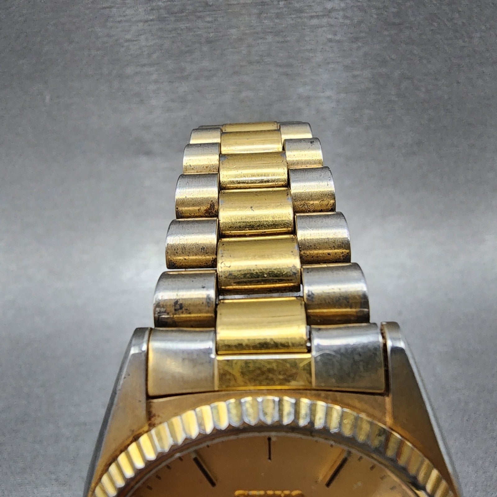 Seiko President Watch Men 36mm Champagne Dial Gold Tone Daydate 7n438110 PARTS5