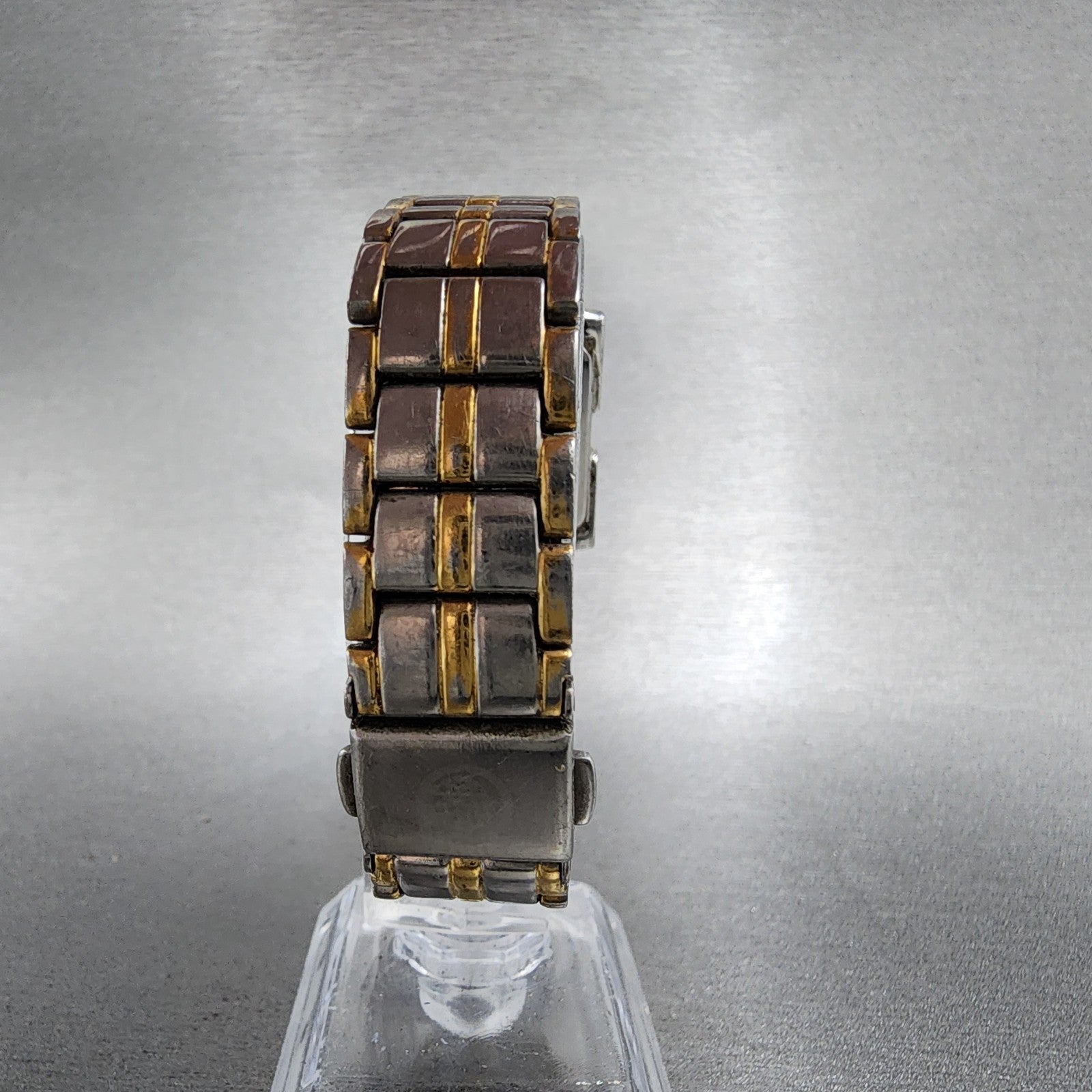 Cyma Noblesse Tank Watch Women 22mm MOP Dial Two Tone Rectangle New Battery7