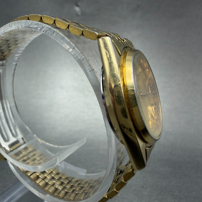 Seiko Watch Women 24mm Gold Dial Gold Tone Date Round 3Y02-0010 New Battery3