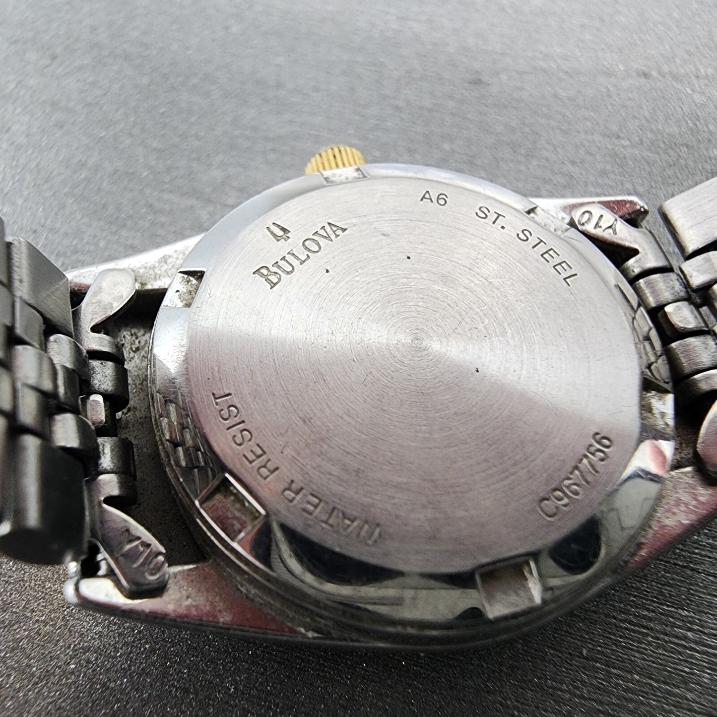 Bulova Marine Star Watch Women 24mm Gold Dial Two Tone Date Round New Battery9