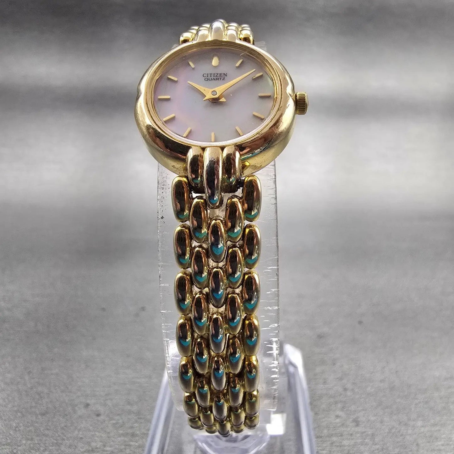Citizen Watch Women 19mm MOP Dial Gold Tone Round 5920-S49577 New Battery VTG5