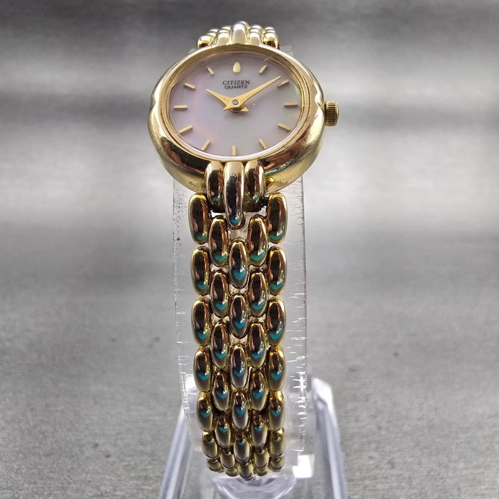 Citizen Watch Women 19mm MOP Dial Gold Tone Round 5920-S49577 New Battery VTG5