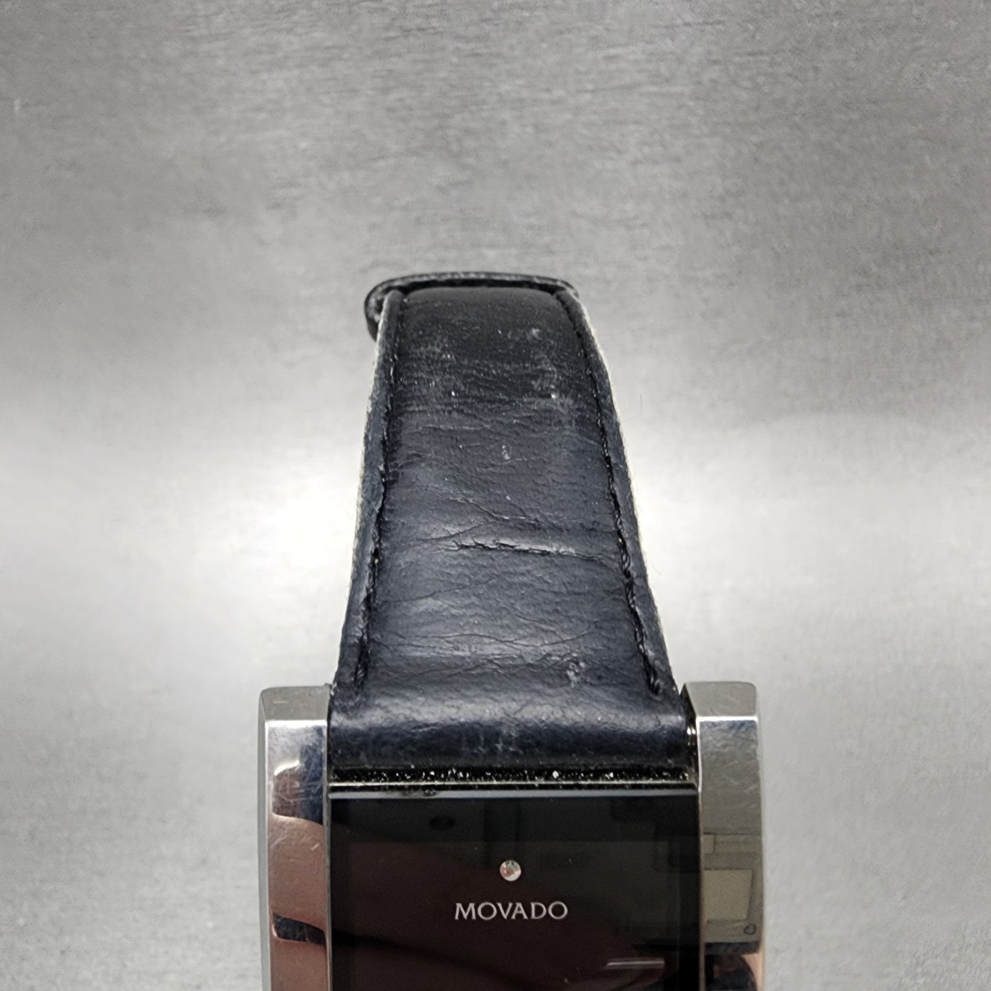 Movado La Nouvelle Tank Watch Men 30mm Black Dial Steel Rectangle New Battery4