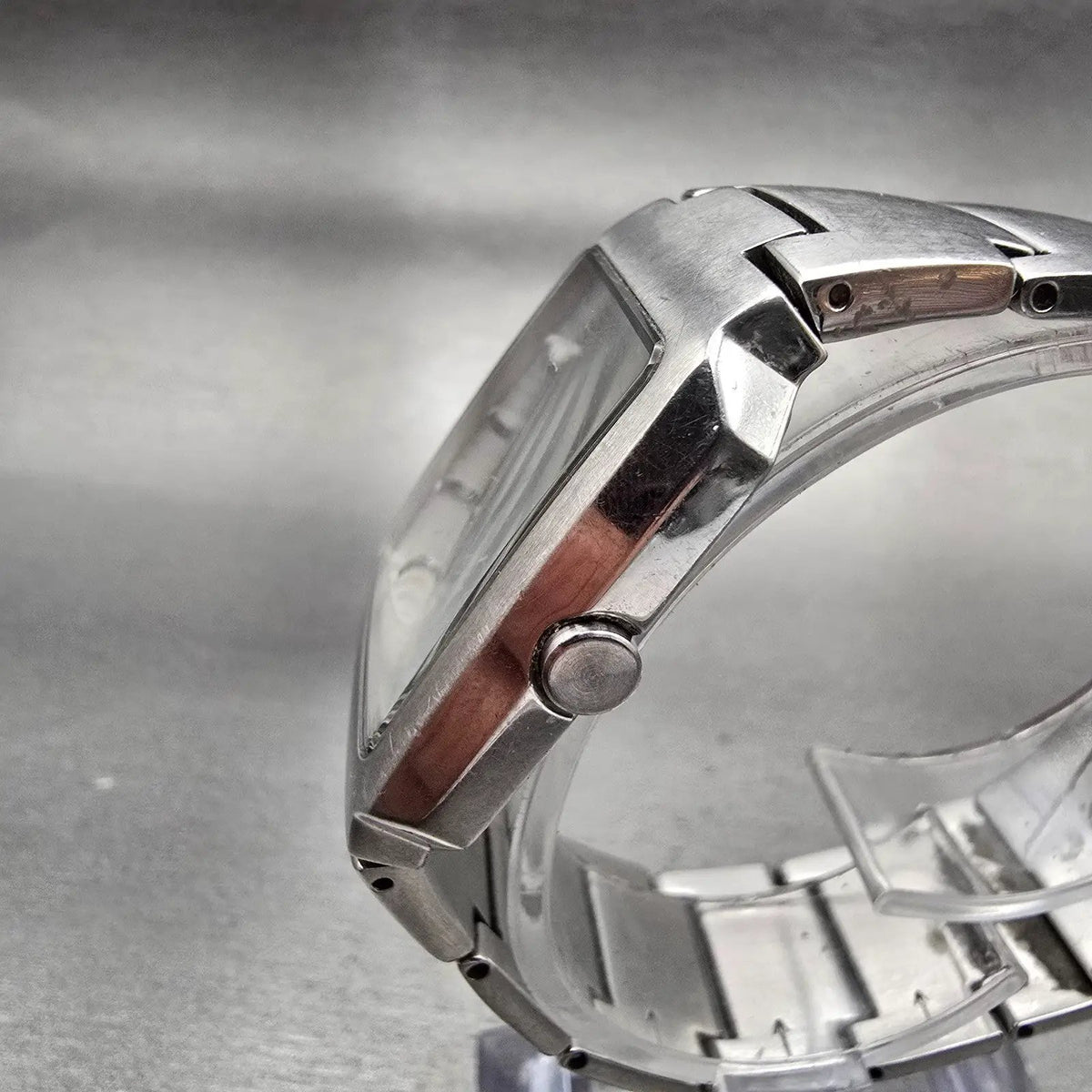 Seiko Watch Men 32mm Silver Dial Silver Tone Date Rectangle 7N32-0AL0 New Batt2