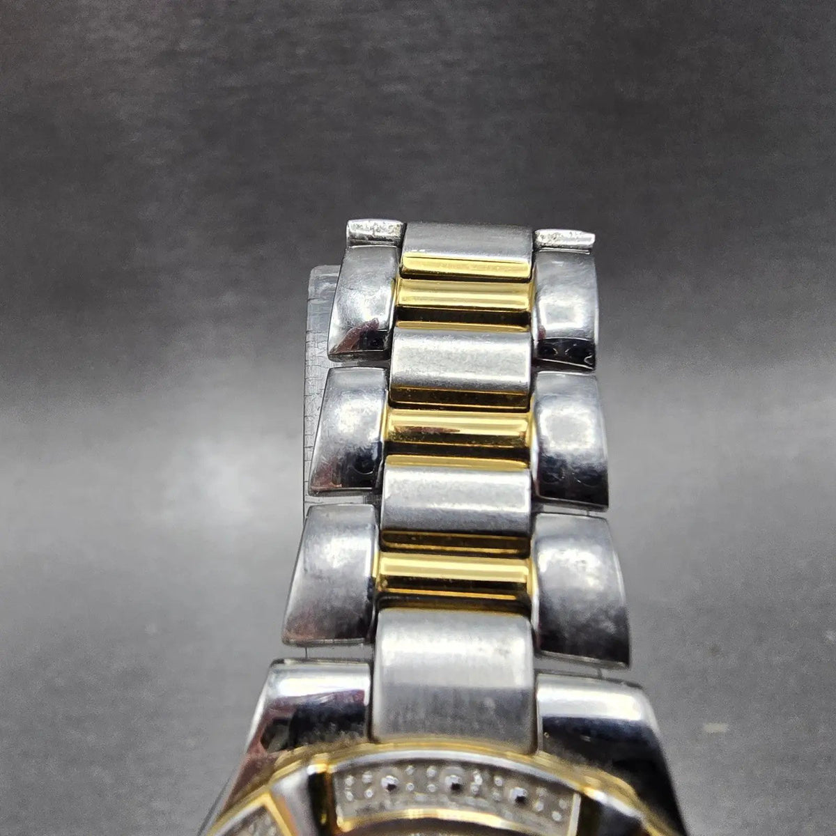 Citizen Eco-Drive Riva Watch Women 27mm MOP Dial Two Tone Gemmed E011-S044235 JP4