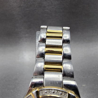 Citizen Eco-Drive Riva Watch Women 27mm MOP Dial Two Tone Gemmed E011-S044235 JP4