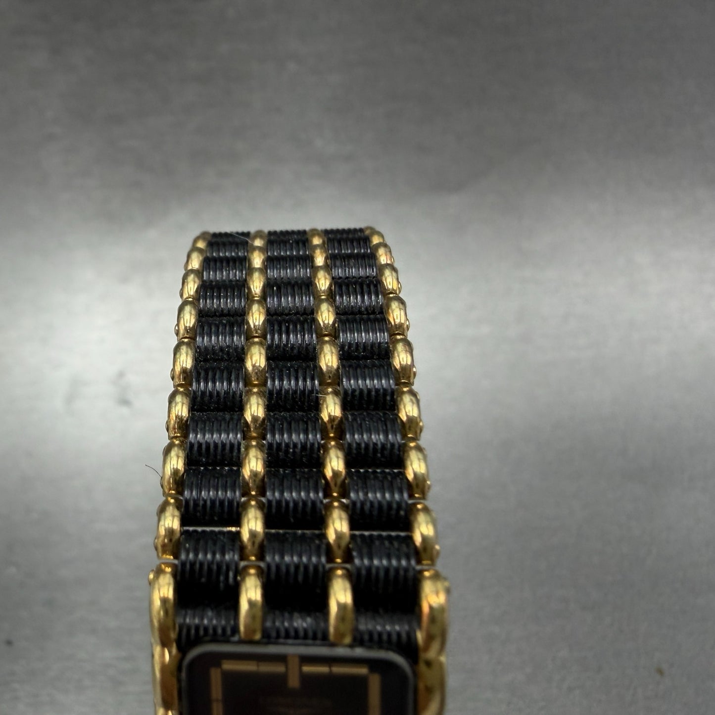 Longines Tank Watch Women 17mm Black Dial Black & Gold Tone 5724 New Battery4