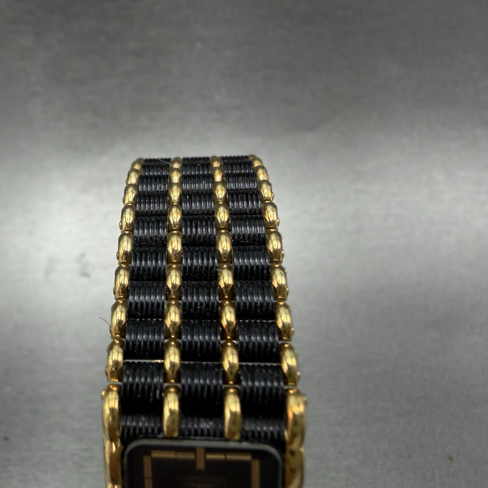 Longines Tank Watch Women 17mm Black Dial Black & Gold Tone 5724 New Battery4