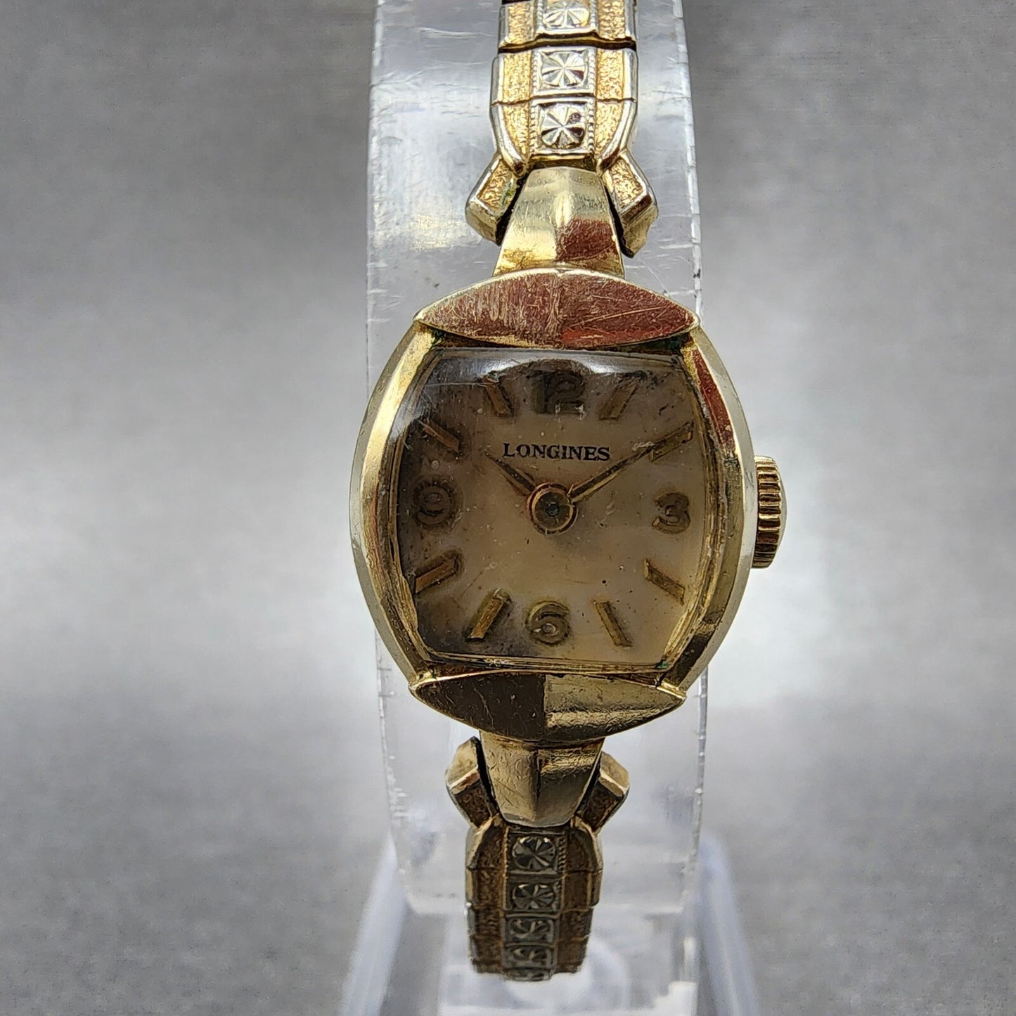 Longines Watch Women 15mm White Dial 10K Gold Filled Oval Cal 14.16 PARTS0