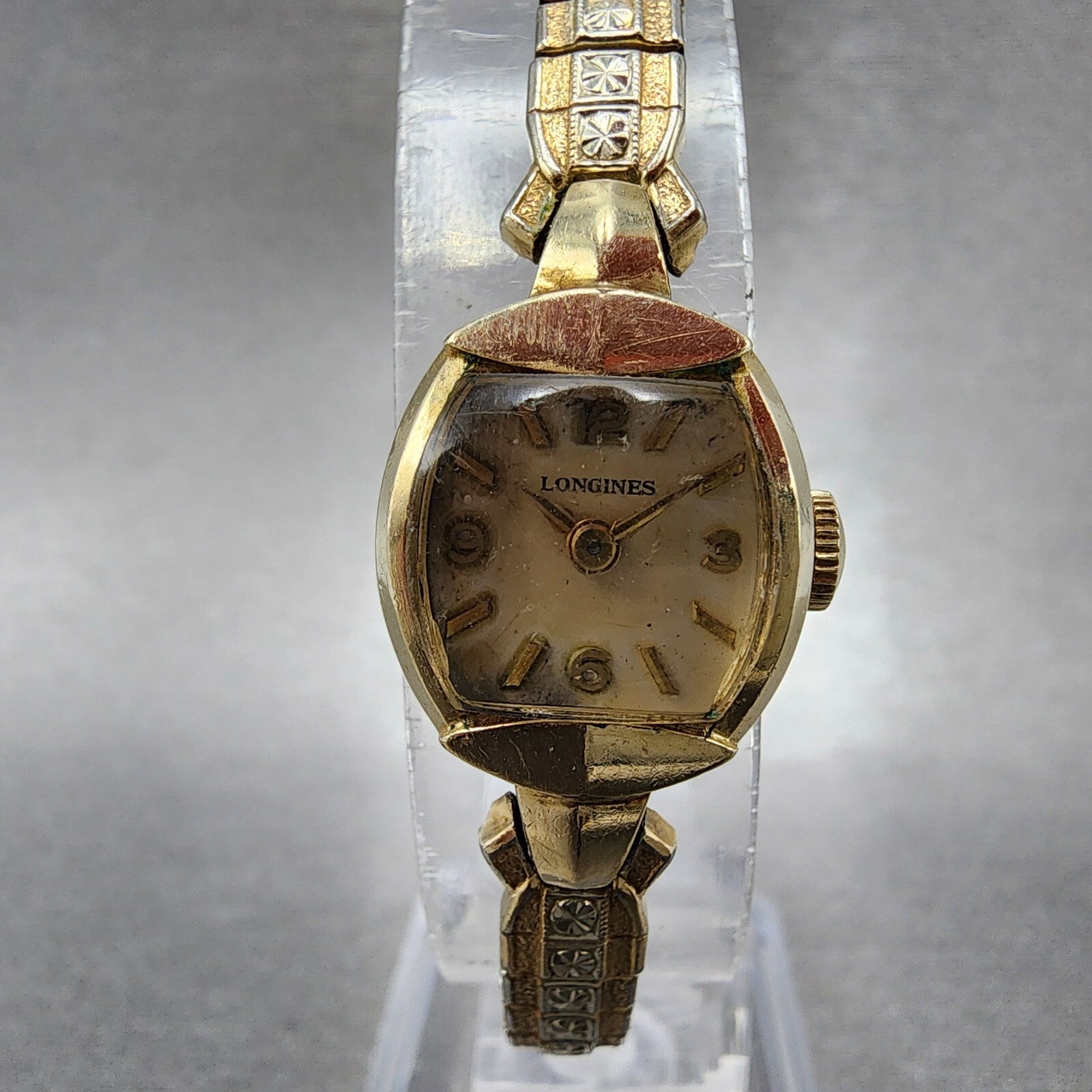 Longines Watch Women 15mm White Dial 10K Gold Filled Oval Cal 14.16 PARTS0