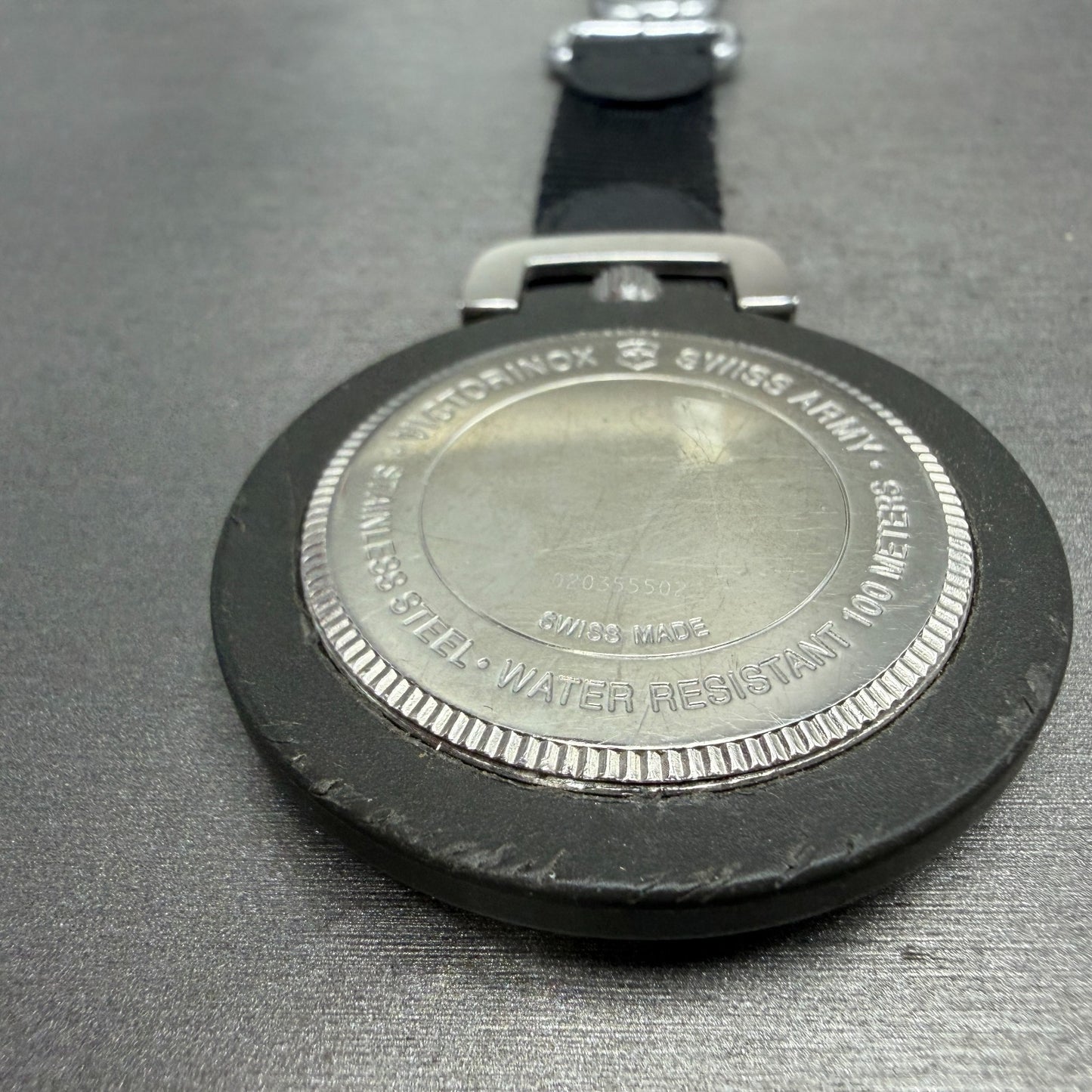 Victorinox Swiss Army Pocket Watch Men 48mm White Dial Black Round New Battery12