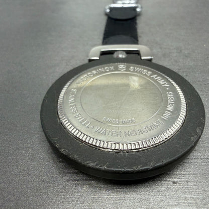 Victorinox Swiss Army Pocket Watch Men 48mm White Dial Black Round New Battery12