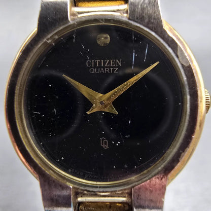 Citizen CQ Watch Women 23mm Black Dial Two Tone Round 3220-K03755 New Battery1