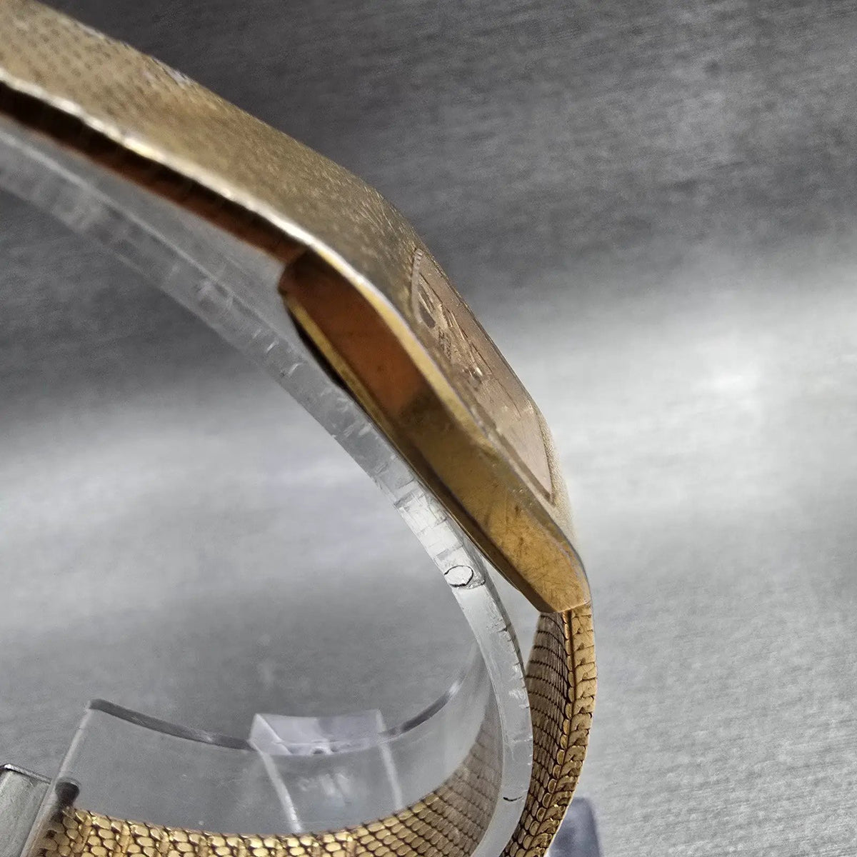 Seiko Lassale Watch Women 15mm Gold Dial Gold Tone Rectangle 5420-5109 New Batt3