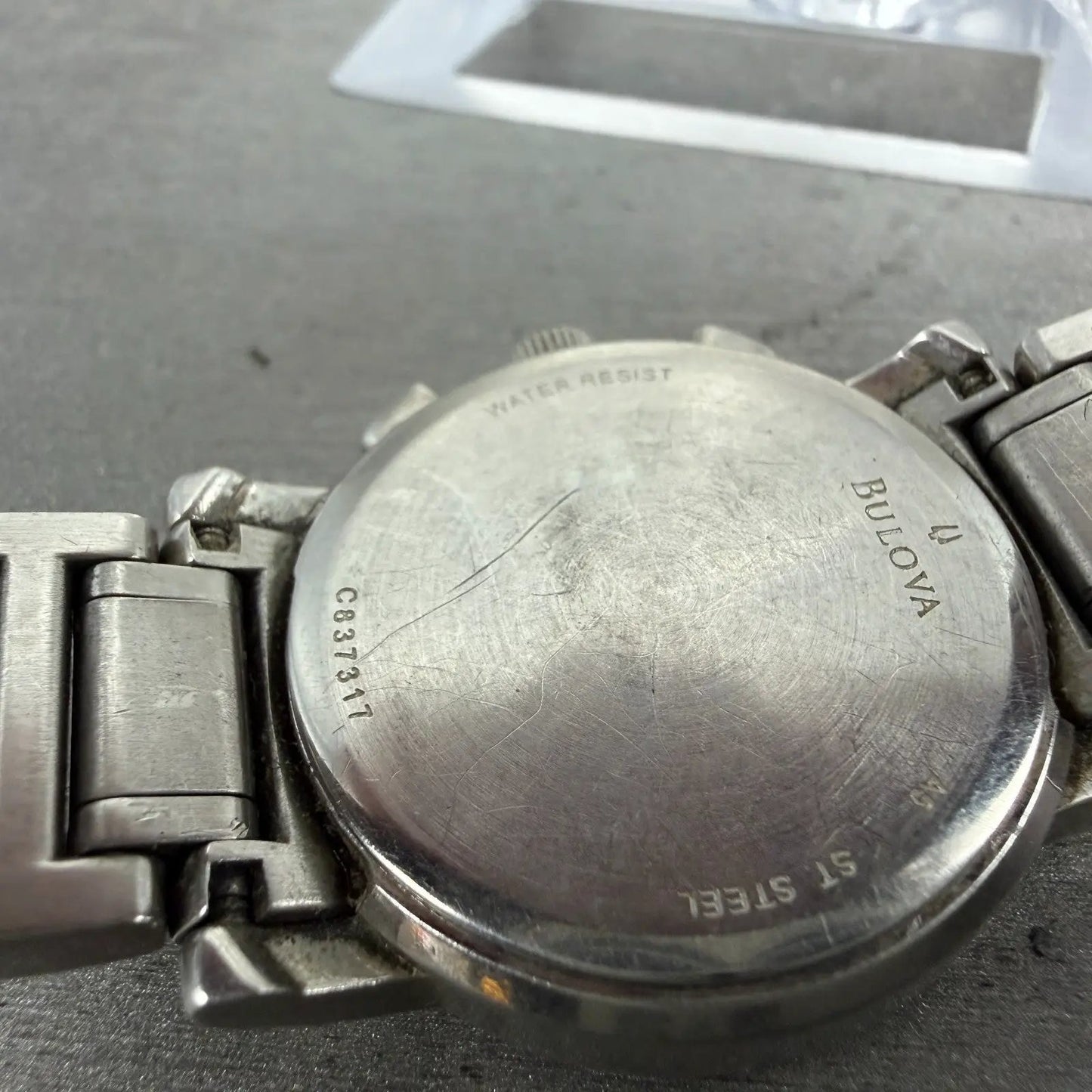 Bulova Chronograph Watch Women 30mm White Dial Silver Tone Date 96R19 New BattVE9