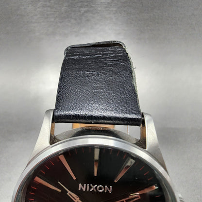 Nixon The Sentry Watch Men 42mm Black Dial Steel Daydate Round New Battery4