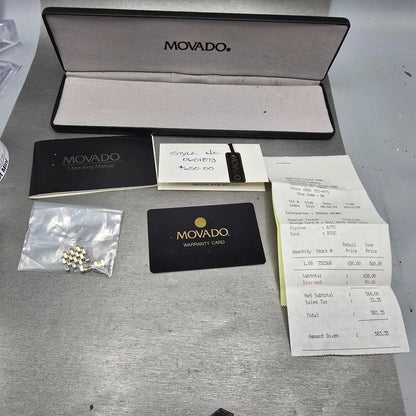 Movado Esperanza Watch Men 33mm Black Dial Two Tone 84.19.861 New Battery VHU11