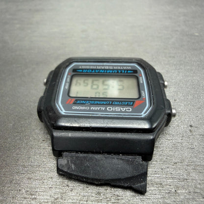 Casio Illuminator W-86 Watch Men 37mm Digital Black Alarm Chrono READ!! Newbatte4
