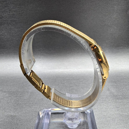 Citizen CQ Watch Women 17mm Champagne Dial Gold Tone 3220-324111 New Battery JP8