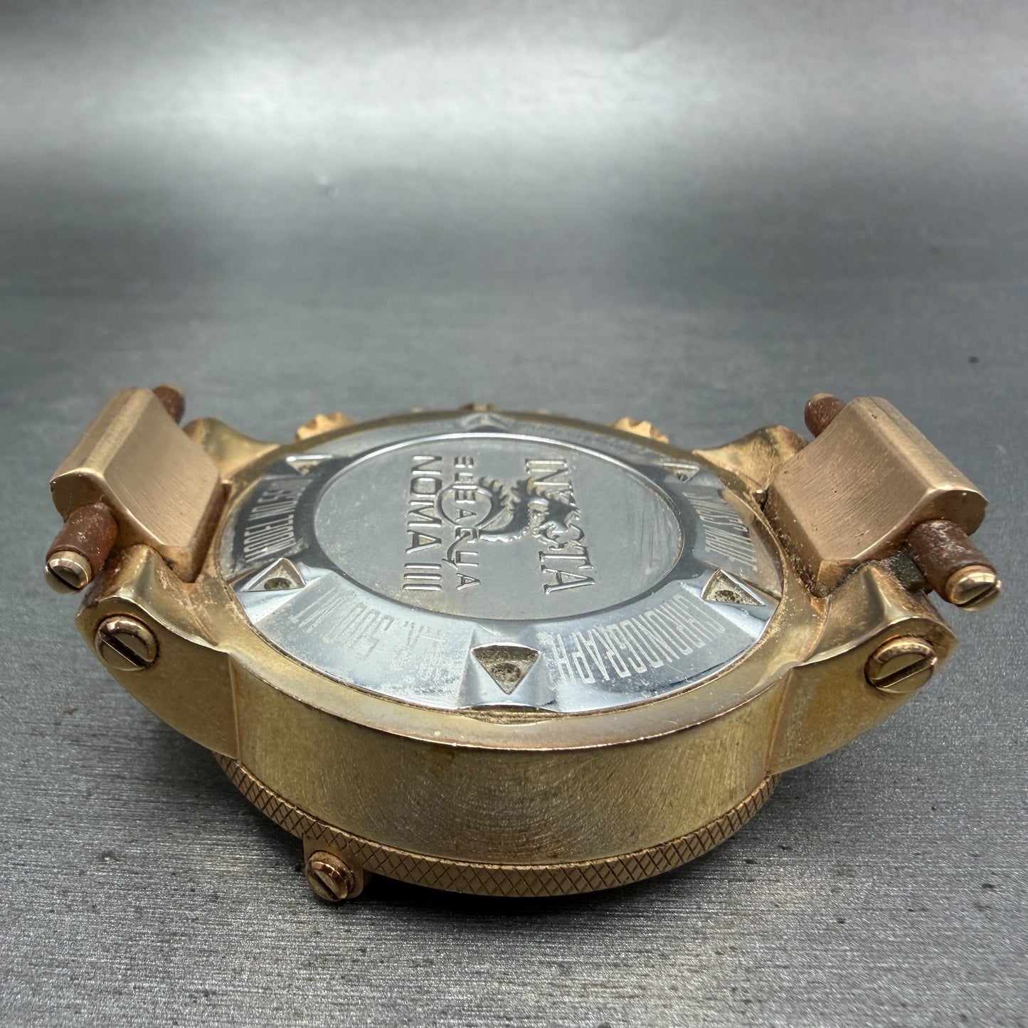 Invicta Sub Aqua Noma III Chrono Watch Men 50mm Brown Dial Rose Gold Date Newbat7