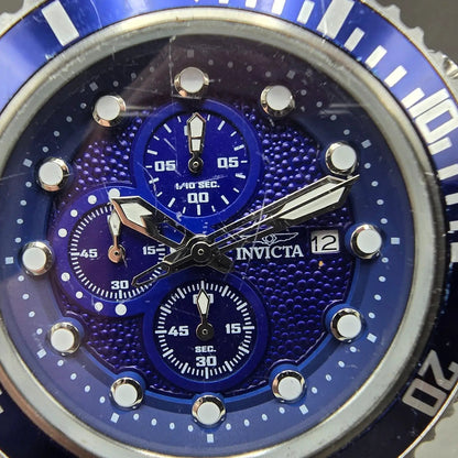 Invicta Pro Diver Chronograph Watch Men 50mm Blue Dial Steel Date 18907 New BatM1