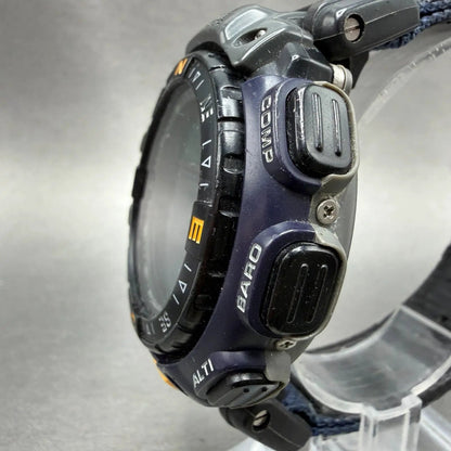 Casio Protrek Watch Men 54mm Blue Triple Sensor Daydate Digital PRG-40 New Batt2