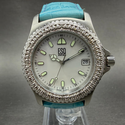 ESQ Dive Watch Women 38mm MOP Dial Steel Diamond Bezel Date E5210 New Batt0