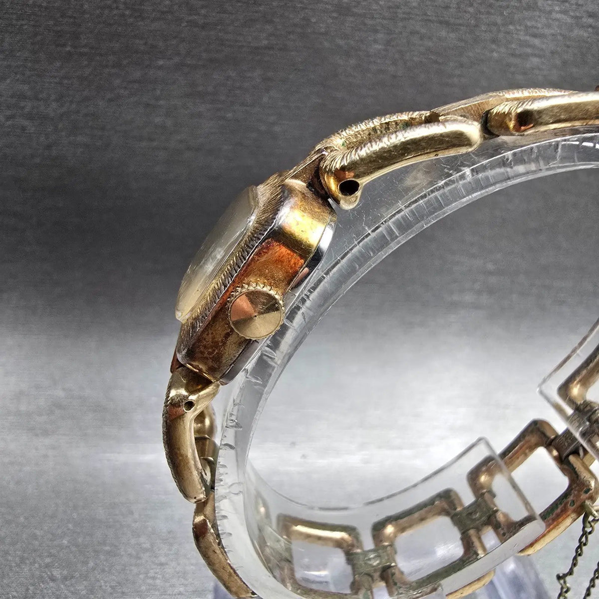 Seiko Watch Women 16mm Champagne Dial Gold Tone Rectangle 11-3459 Manual Wind2