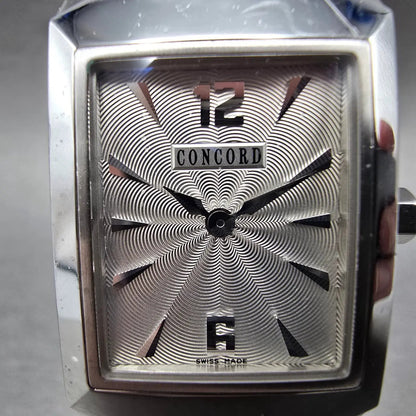 Concord Carlton Watch Women 23mm White Dial Steel Rectangle New Battery1