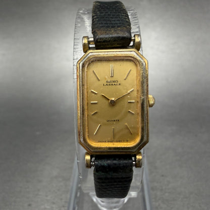 Seiko Lassale Watch Women 14mm Champagne Dial Gold Tone 8420-5839 New Battery0