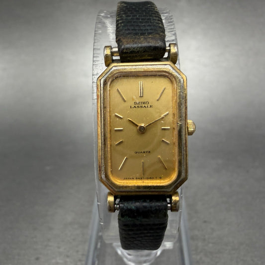 Seiko Lassale Watch Women 14mm Champagne Dial Gold Tone 8420-5839 New Battery0
