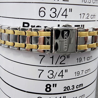 Citizen Eco-Drive Watch Women 31mm MOP Dial Two Tone Crystal Markers EM0894-50D
