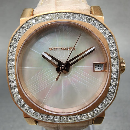 Wittnauer Watch Women 29mm MOP Dial Rose Gold Tone Date WN2003 New Battery1