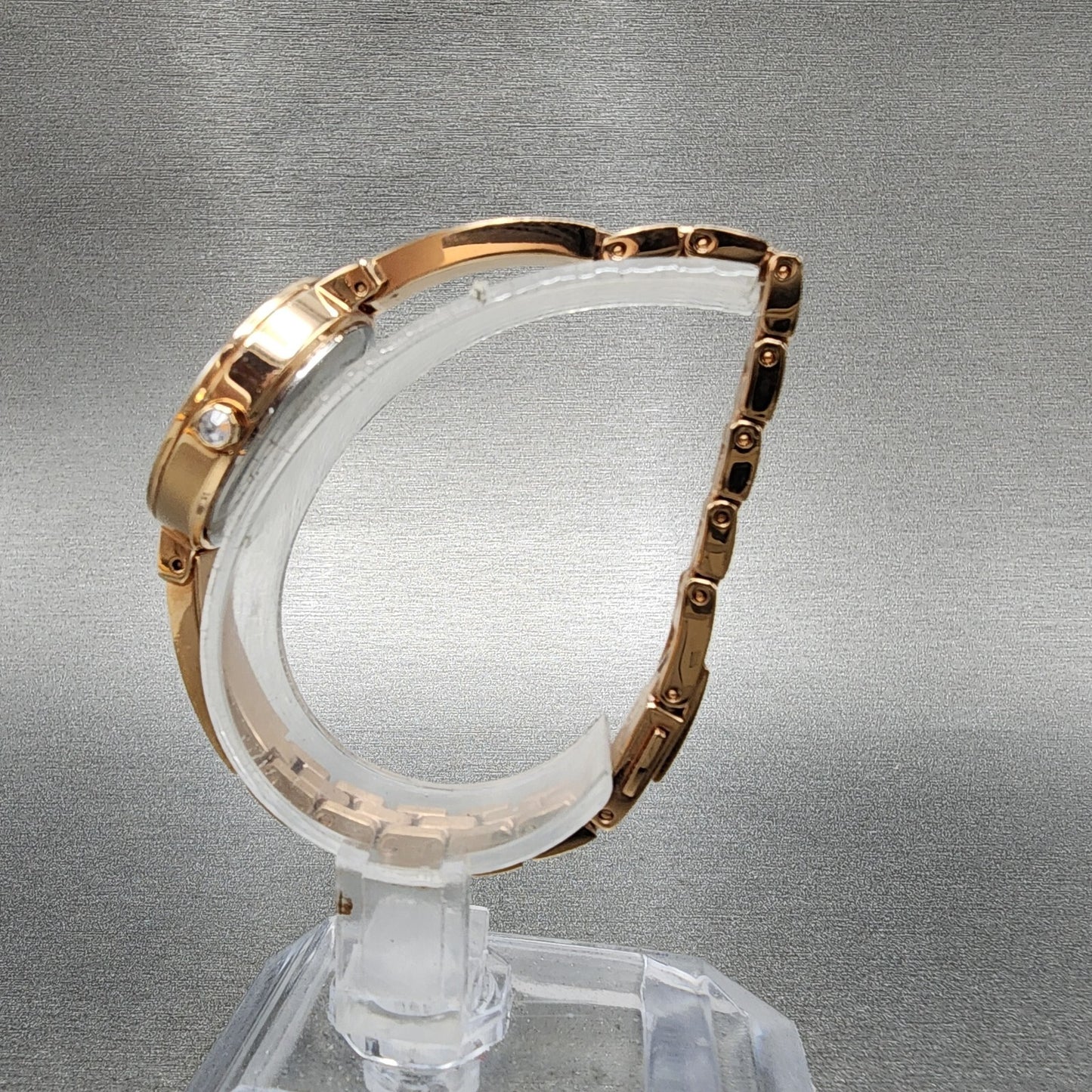 Citizen EcoDrive Silhouette Crystal Watch Women 25mm MOP Dial Rose Gold Tone BA6