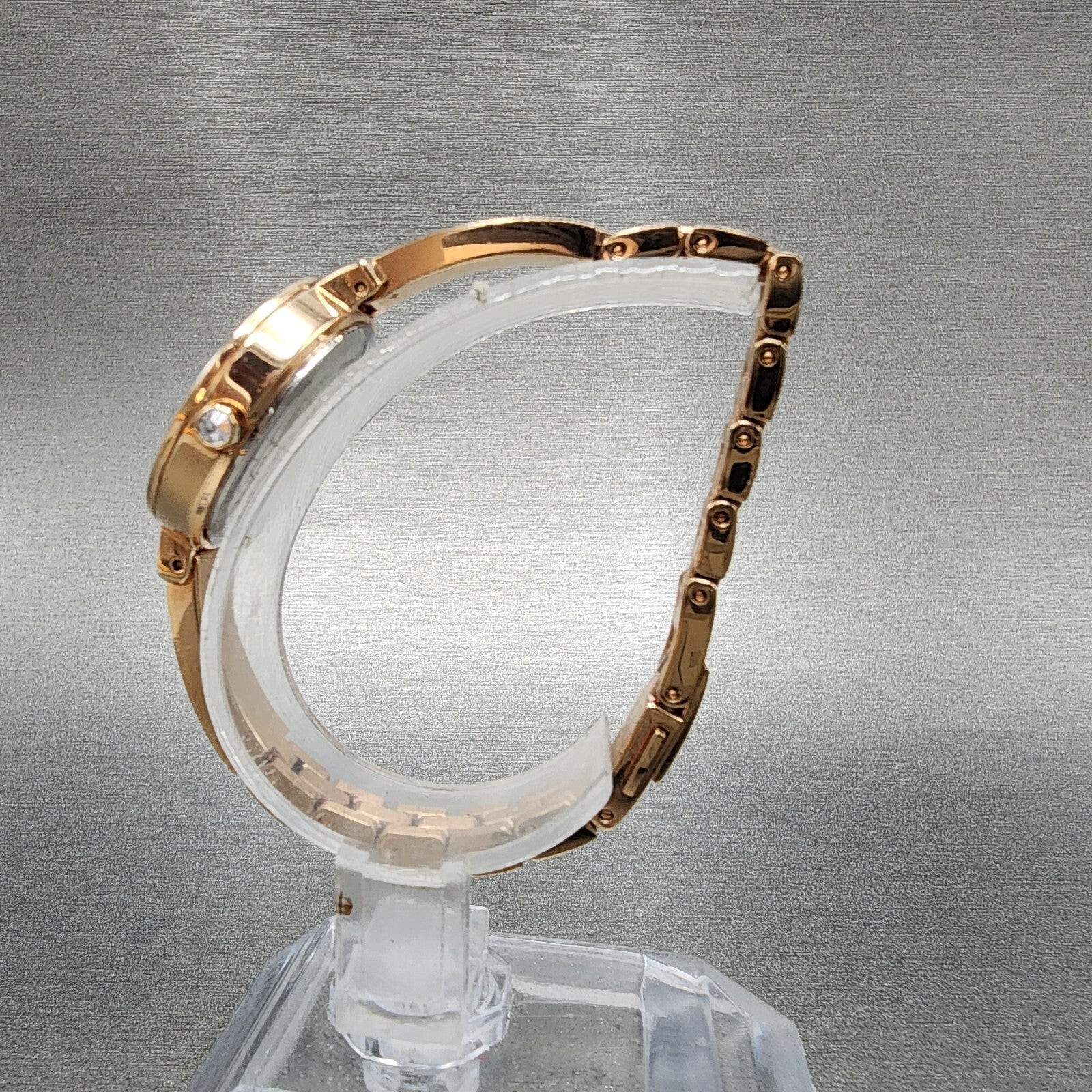 Citizen EcoDrive Silhouette Crystal Watch Women 25mm MOP Dial Rose Gold Tone BA6