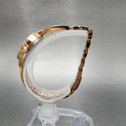 Citizen EcoDrive Silhouette Crystal Watch Women 25mm MOP Dial Rose Gold Tone BA6