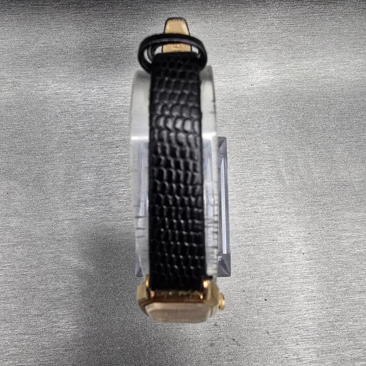 Seiko Watch Women 16mm Gold Dial Gold Tone Rectangle 2C20-5769 New Battery VTG E4