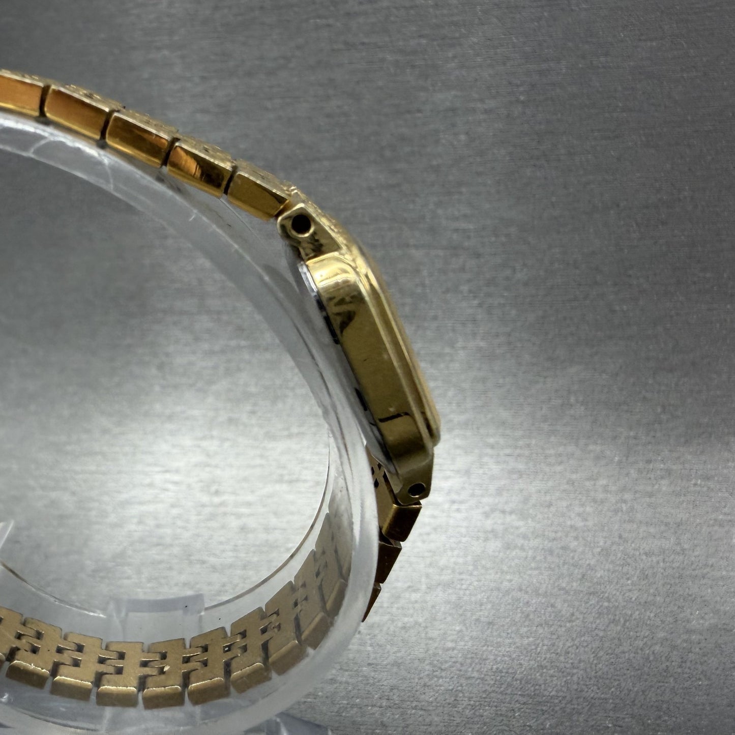Seiko Watch Women 19mm Champagne Dial Gold Tone Rectangle 1400-6129 New Battery3