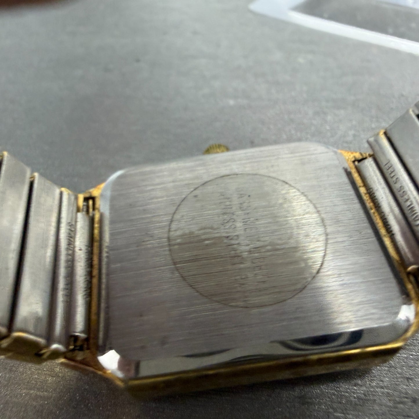 Benrus Tank Watch Men 26mm Gold Dial Gold Tone Octagon New Battery VTG9
